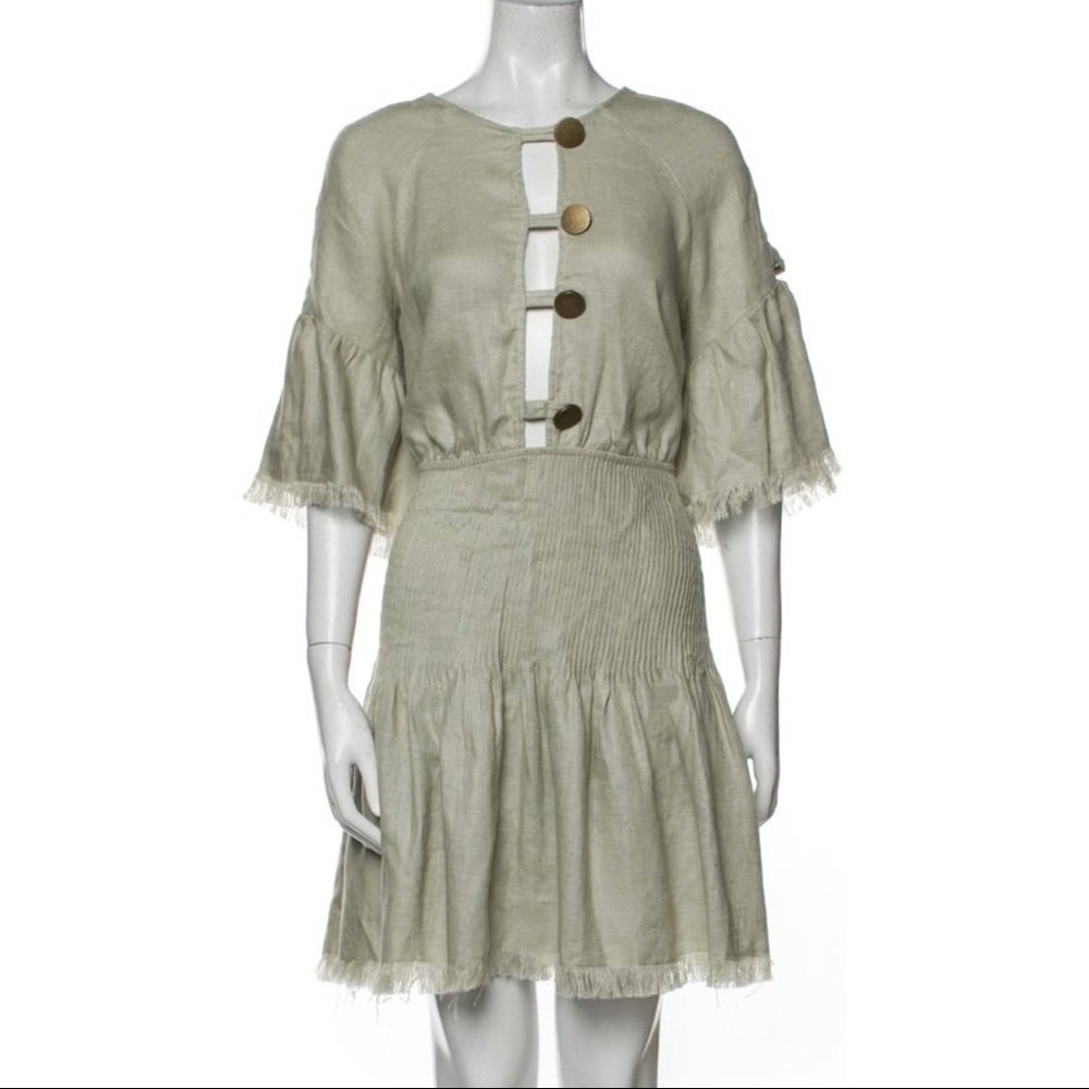 BNWT STEVIE MAY sage eucalyptus color linen dress